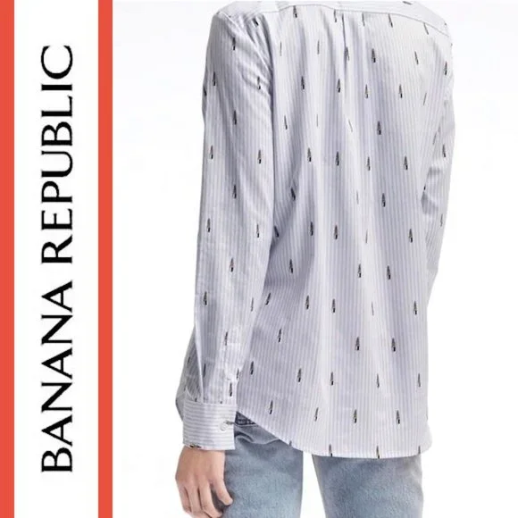 Banana Republic | 'Lipstick' Novelty Print Striped Dillon Shirt - Picture 6 of 10